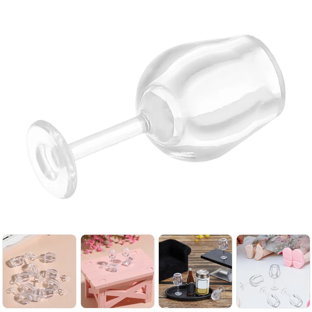 

20 шт. миниатюрные бокалы для вина, реалистичные мини-стеклянные чашки в масштабе 1:12 для кукольного домика, кухонные аксессуары, декор для ролевых игр