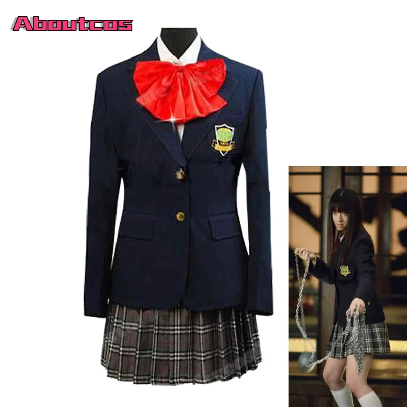 

Aboutcos Kill Bill Gogo Yubari Japanese School Girl Cosplay Halloween Costumes Halloween Movie JK Uniform For Women Costume