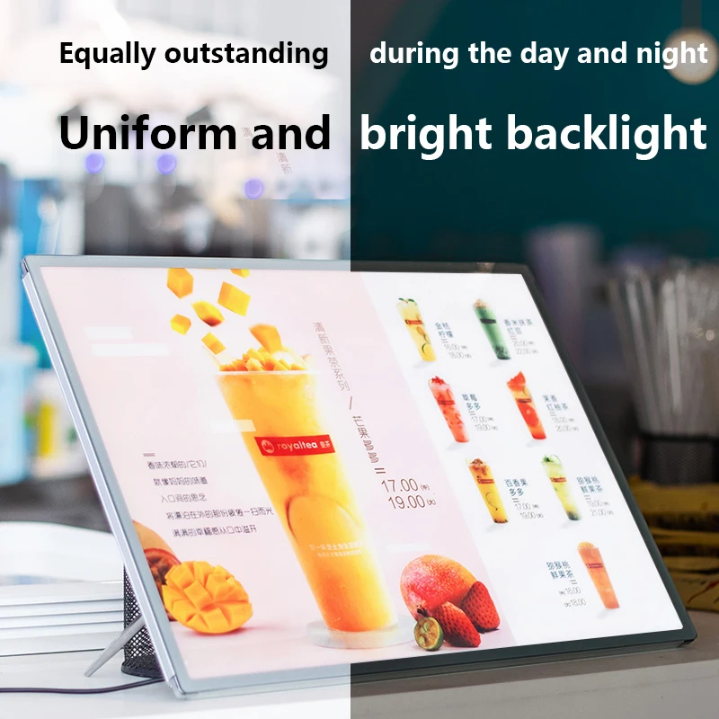 A4 مصباح ليد قابل لإعادة الشحن الإعلان سوبر رقيقة إطار مجلس عرض فيلم داخلي قابل للتبديل لمطعم مقهى البيرة بار متجر