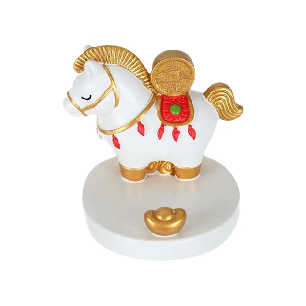الراتنج زودياك الحصان الحلي مهرجان ديكور النمط الصيني حامل الهاتف المحمول سنة الحصان الحيوان تمثال الحصان