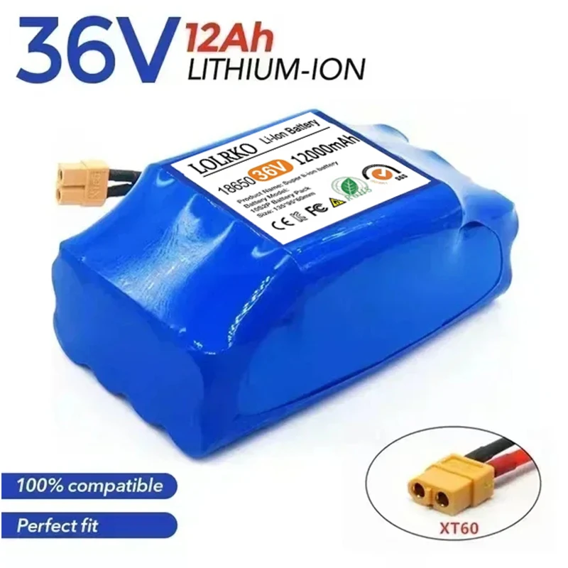 High-capacity 18650 10S2P 36v 6Ah 8Ah 10Ah 12Ah Lithium Battery Pack for Electric Scooter Twist Car Rechargeable Li-ion Battery