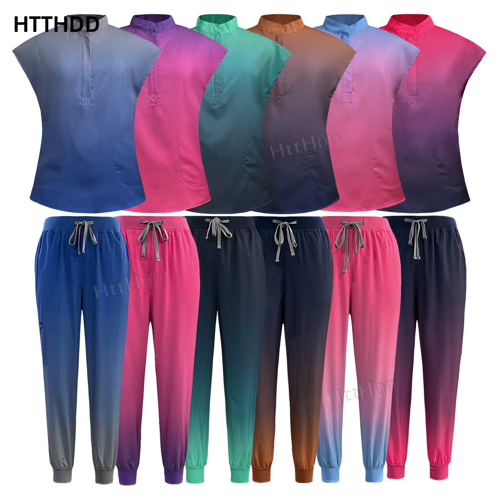 Scrubs Sets Surgical Nursing Hospital Uniform Medical Wholesale Uniforms Women Aesthetic Uniforms Dental Veterinary Work Clothes