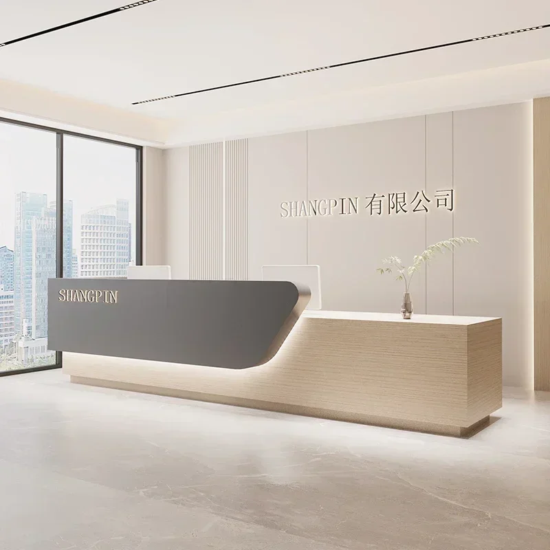 مكتب الاستقبال المتقدم الأثاث الحديث عداد أمامي صغير عرض البيع بالتجزئة الملابس صالون Pulpito Escritorio الشركات المكتبية