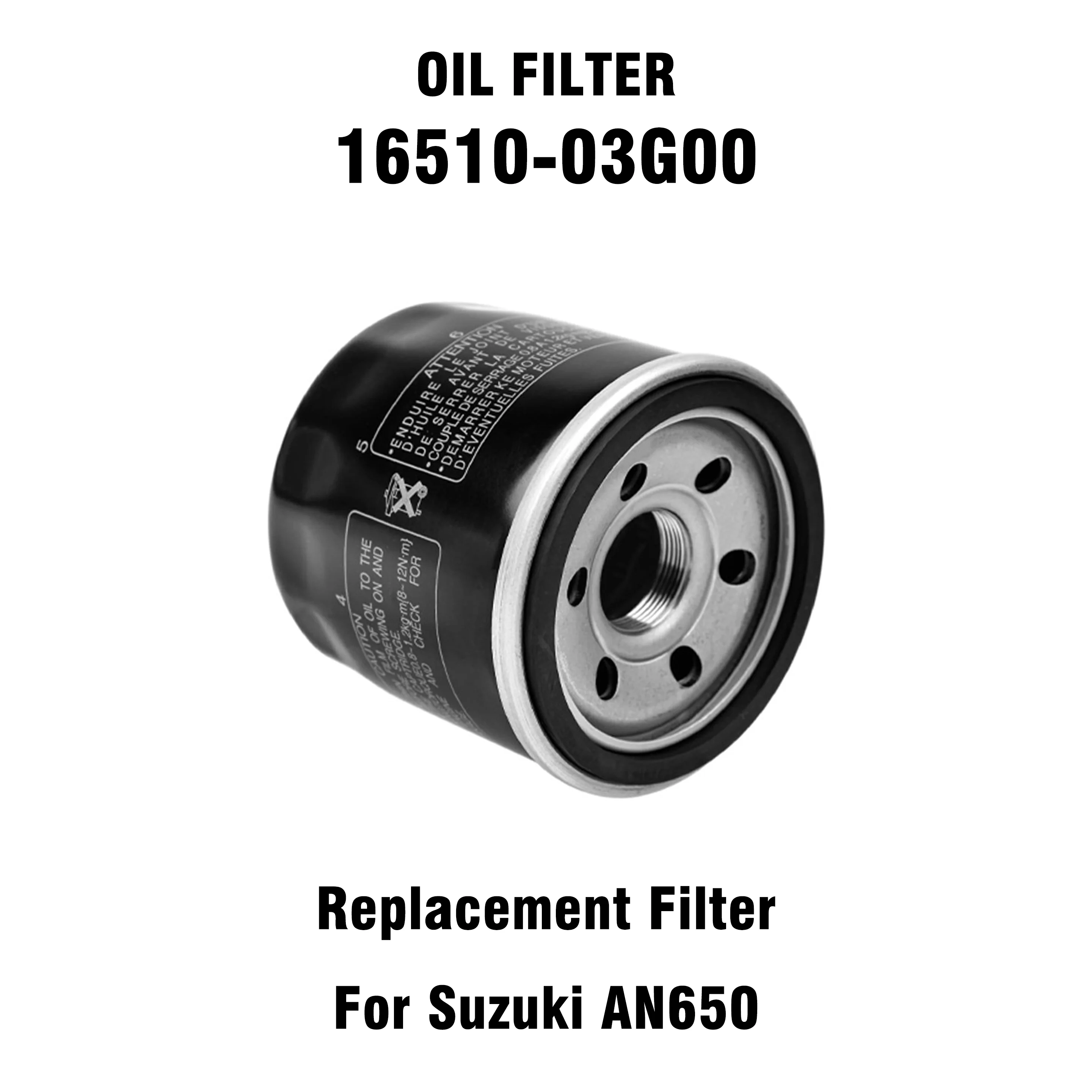 Oil Filter 16510-03G00 16510-03G00-X07 16510-07J00 16510-34E00 Replacement For Suzuki AN650 AN650A Burgman 650 2002-2018