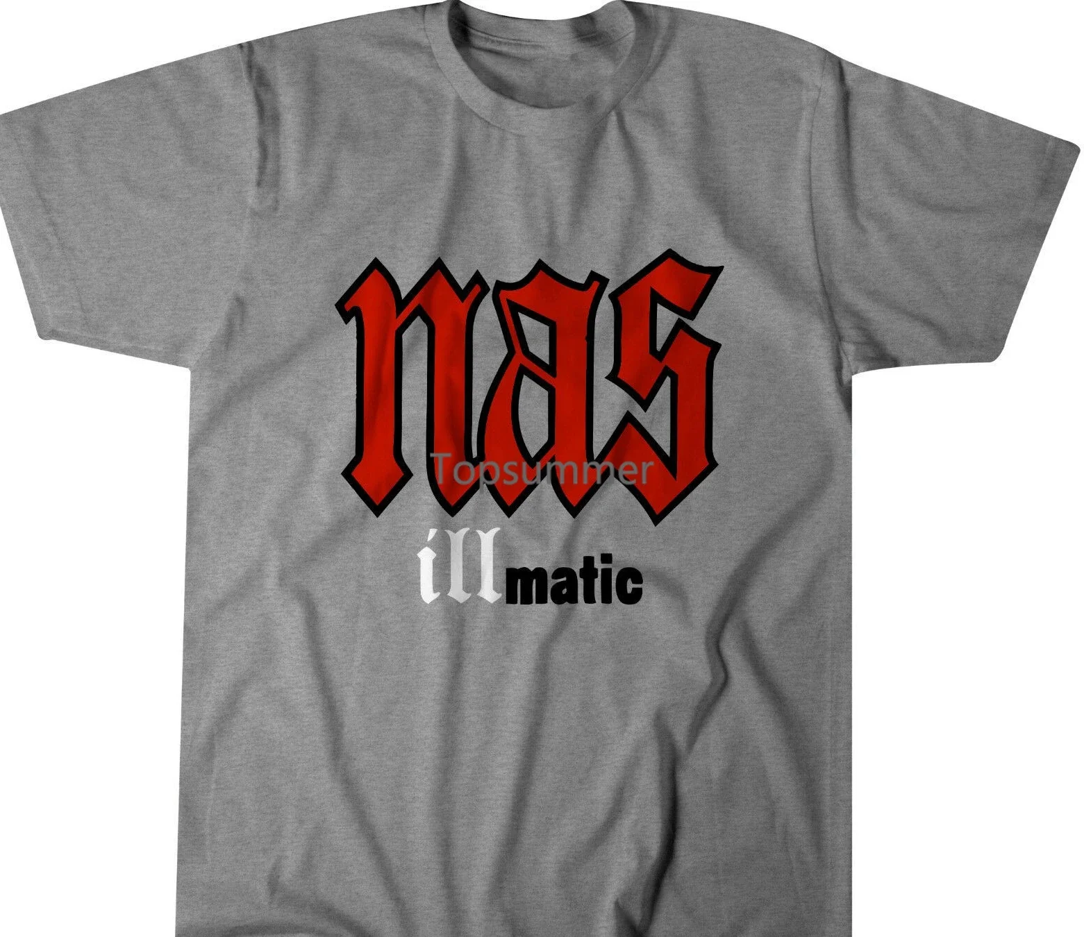 

Промо-футболка Nas Illmatic, Классическая хлопковая свободная футболка в стиле хип-хоп с круглым вырезом и коротким рукавом
