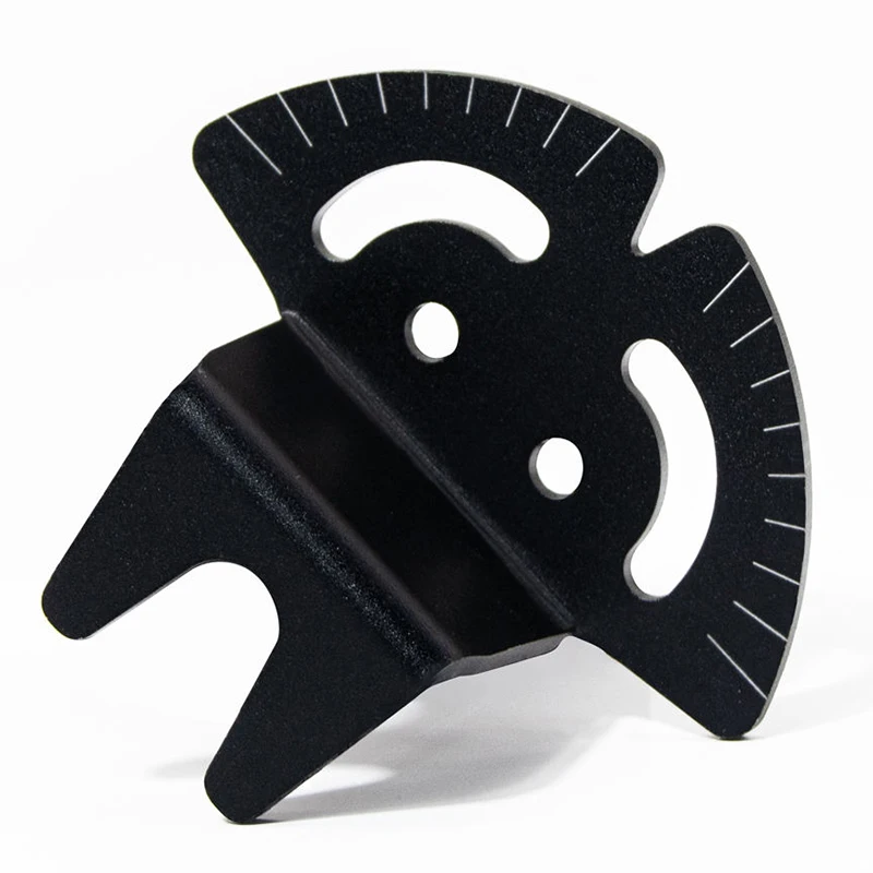 

Custom Precision Metal Parts Q235 Carbon Steel Angle Adjustment Bracket, Laser Cut & Bent, with Black Powder Coating