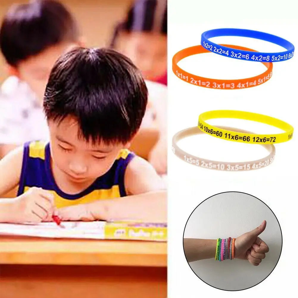 Soft Silicone 12Pcs/Set Multiplication Tables Bracelet Learn Math Education Wristband For Kids Preschool Teaching Aids Math Z1V9