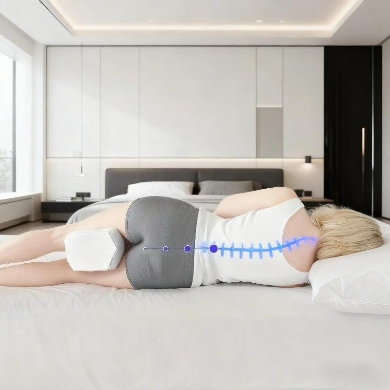 Travesseiro de espuma viscoelástica para joelho e pernas para suporte de dormir, fronha removível e lavável, presente de Natal de Ação de Graças