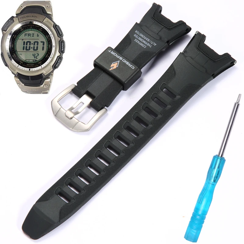 Watch Accessories For Casio PRW1300 PAW1300 PRG110Y Watch Band Men Resin Replacement Strap Sport Waterproof Rubber Bracelet