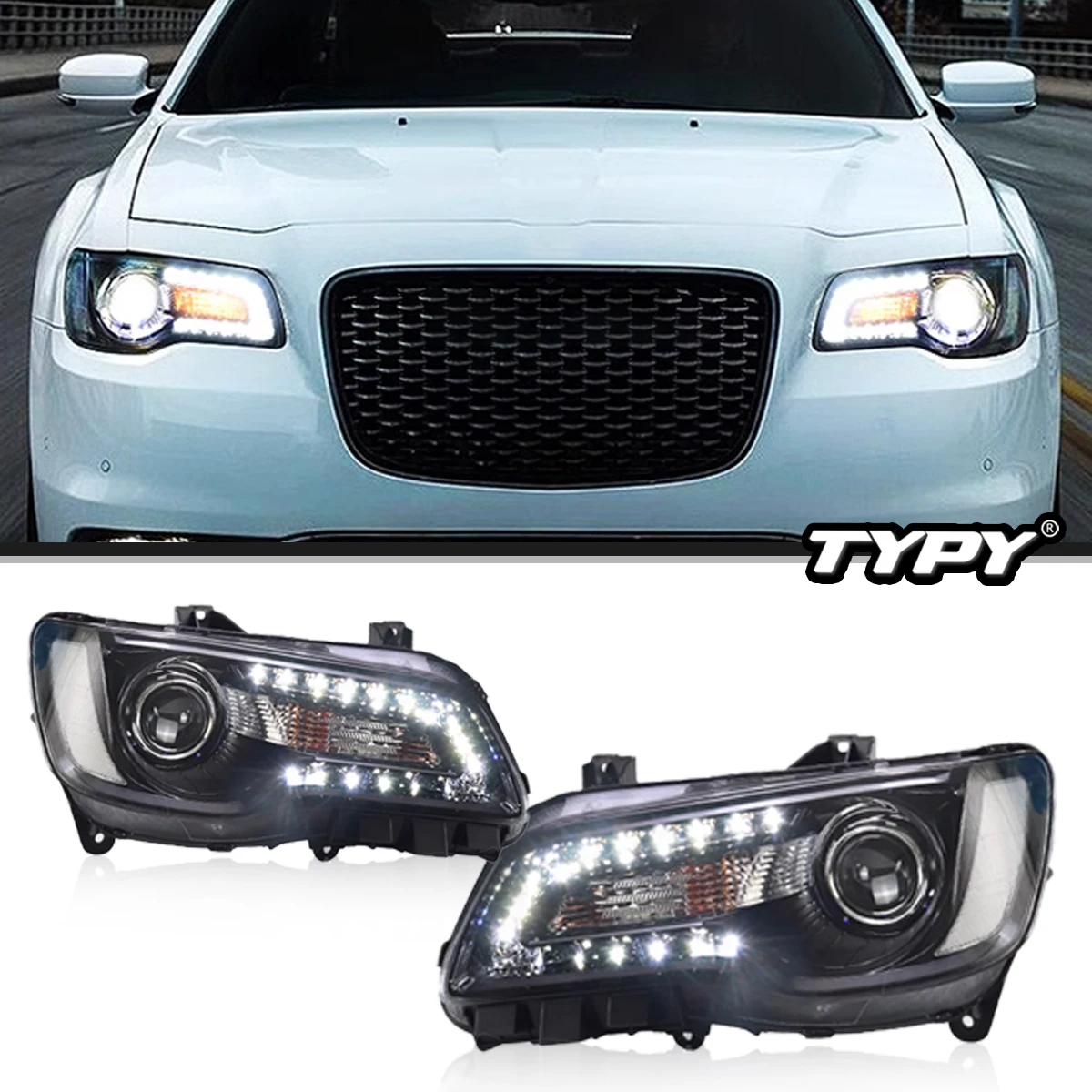 

TYPY Car Headlights For Chrysler 300C 2011-2017 LED Car Lamps Daytime Running Lights Dynamic Turn Signals Car Accessories