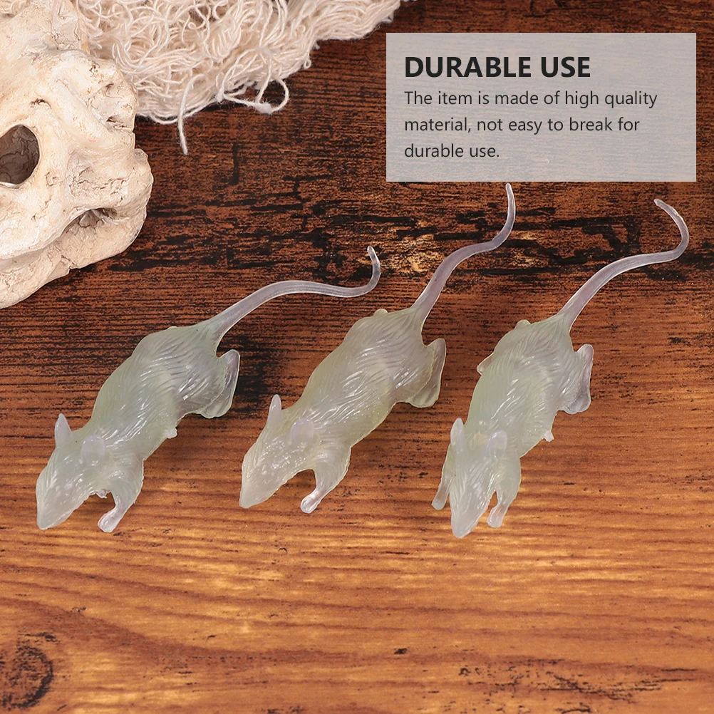 

20Pcs Luminous Mouse Halloween Fake Rat Lifelike Design Cabinet Table Furniture Scary Decoration Luminous Mouse