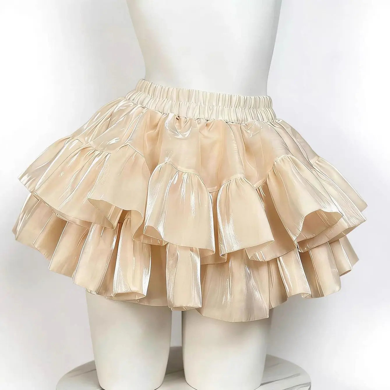 Y2K Lolita Sweet Mini Skirt Ruffled Lace High Waist A-line Skirt Japanese Kawaii 2026 New Subculture Casual Women Summer Skirts