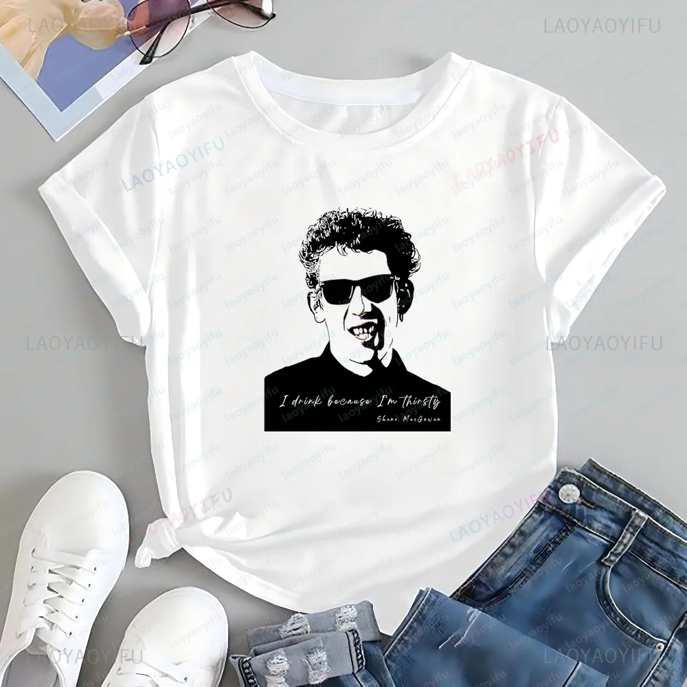 The Pogues Punk Band Shane MacGowan Short-sleeved Unisex Pattern Large-sized Fashionable T-shirt