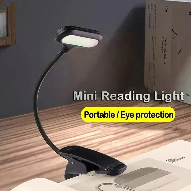 LED Adjustable Clip-On Book Lights Table Battery Powered Flexible Study Learning Desk Lamp Portable Bedroom Reading Night Light