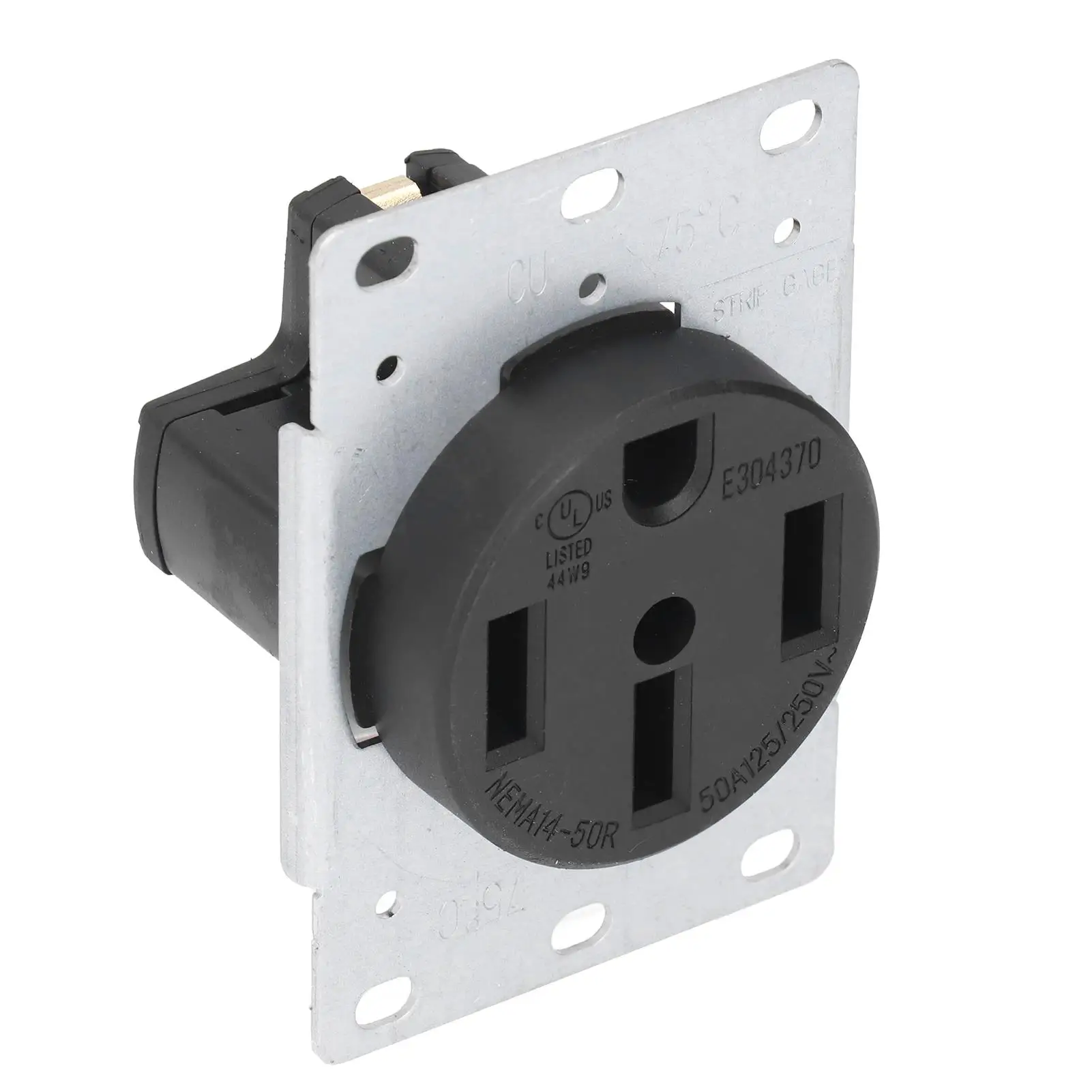 Industrial US 125V 250V 4-Hole Power Outlet PA66 Plastic+Brass