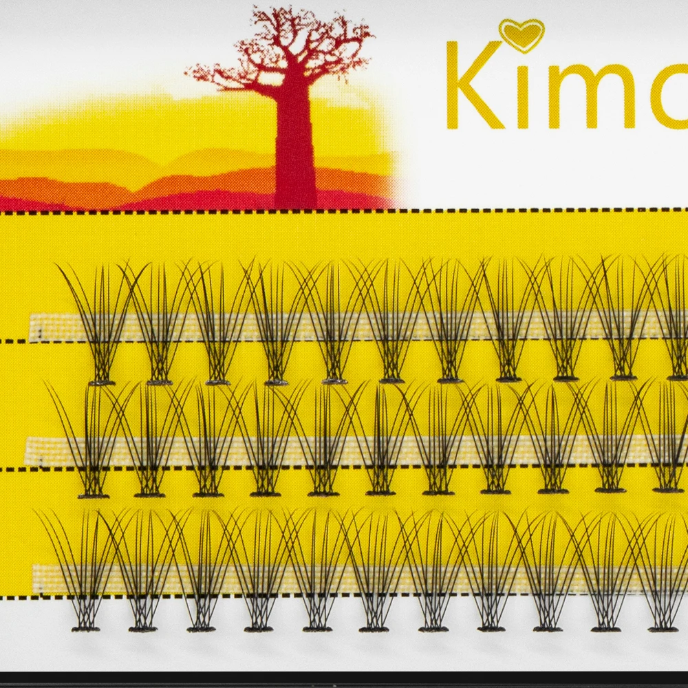 Kimcci 10D Mink Eyelash Extension Individual False Eyelashes 60 Bundles/Box Volume Faux Individual Cluster Lashes Makeup Cilia