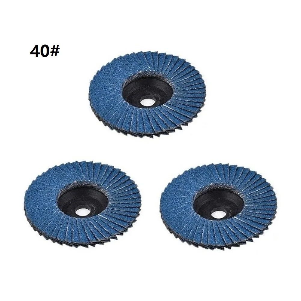 3Pcs Flat Flap Discs 75mm Grinding Wheels Wood Cutting For Angle Grinder 75mm 3 Inch Aperture 10mm 120 Grains Of Sand