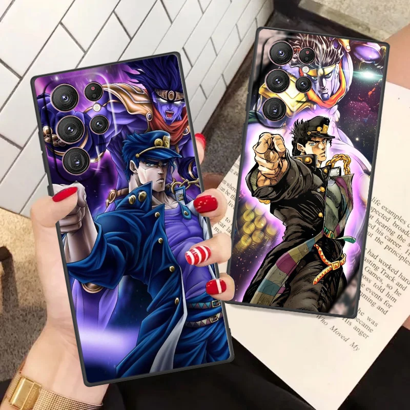 Anime JoJo Bizarre Adventure Cool Phone Case For Samsung S24 S23 S22 S21 S20 FE S10 S10e Ultra Plus Lite Black Soft Cover