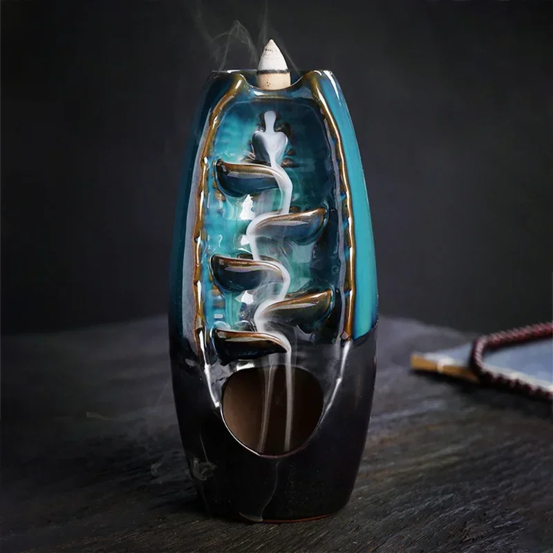 

Backflow Waterfall Ceramic Incense Burner Back Flow Incense Stick Holder