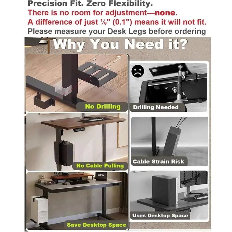 【HOT A69Z!】Under Desk PC Mount, CPU Holder Under Desk, Adjustable