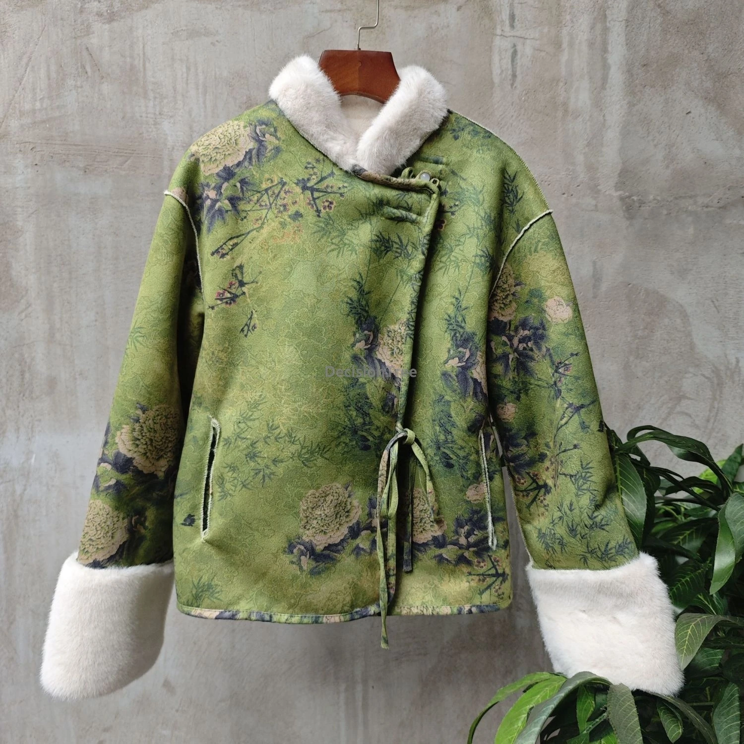 

2025 fashionable advanced sense chinese fur clothing double sided wearing winter daily warm coat retro elegant versatile coat