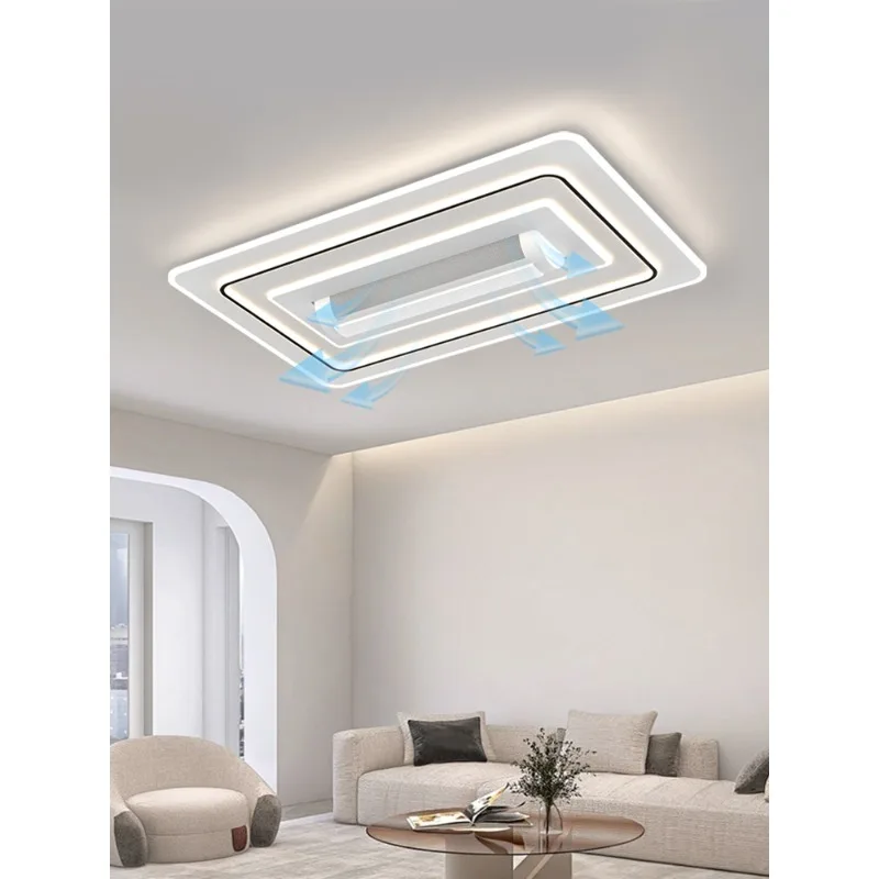 Bladeless fan light living room Zhongshan 2024 new integrated ceiling removable dining room invisible ceiling fan light with fan