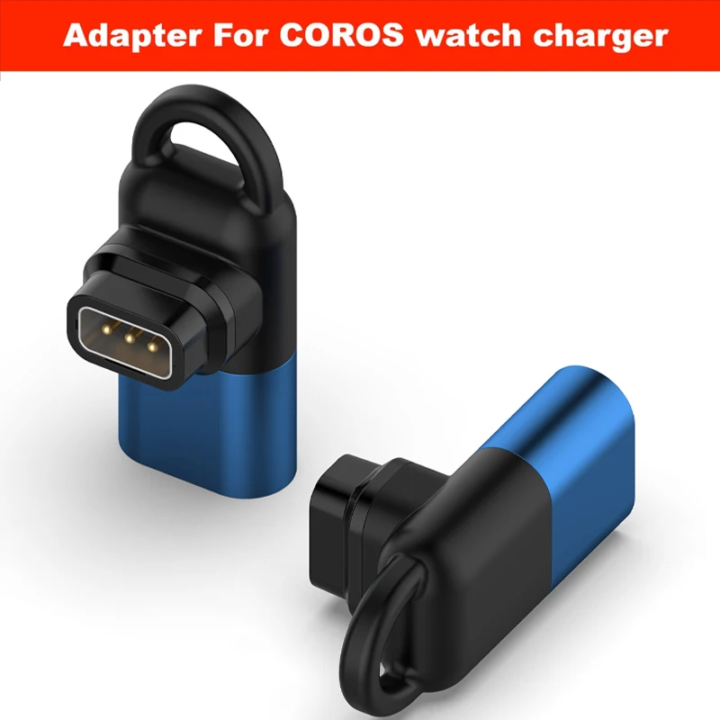 Ladegerät-Adapter für Coros PACE 3/ PACE 2, Metallstecker auf Typ-C-Ladekabel für COROS Apex Pro/Vertix/Vertix 2 Blau