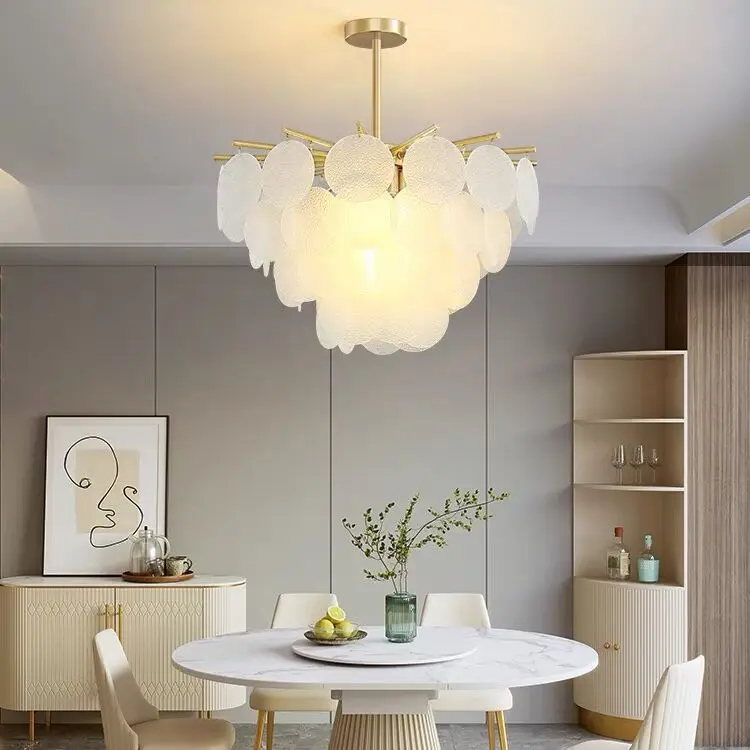 Post-modern Interior Glass Chandelier Lighting Fixtures Frosted Bubbles Luxury Pendant Light for Home Decoration