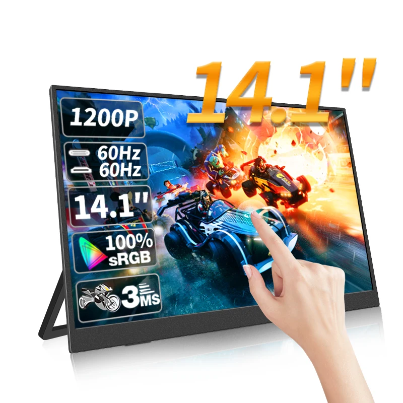 HGFRTEE 14 Inch Touchscreen Draagbare Monitor 100% sRGB 400cd/m2 Gaming Computer Uitbreidbaar Scherm Voor XBox PS4/5 Switch Loptop