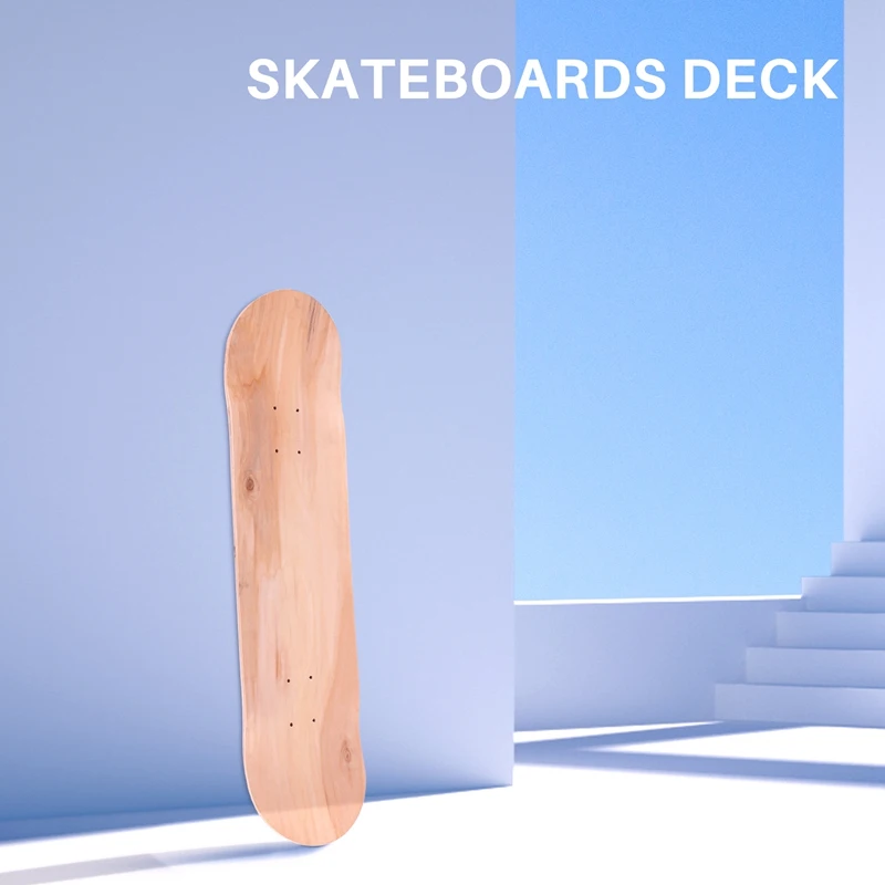 8 אינץ '8-שכבה מייפל ריק כפול סקייטבורד טבעי החלקה החלקה סיפון סקייטבורד סיפון סיפון מייפל