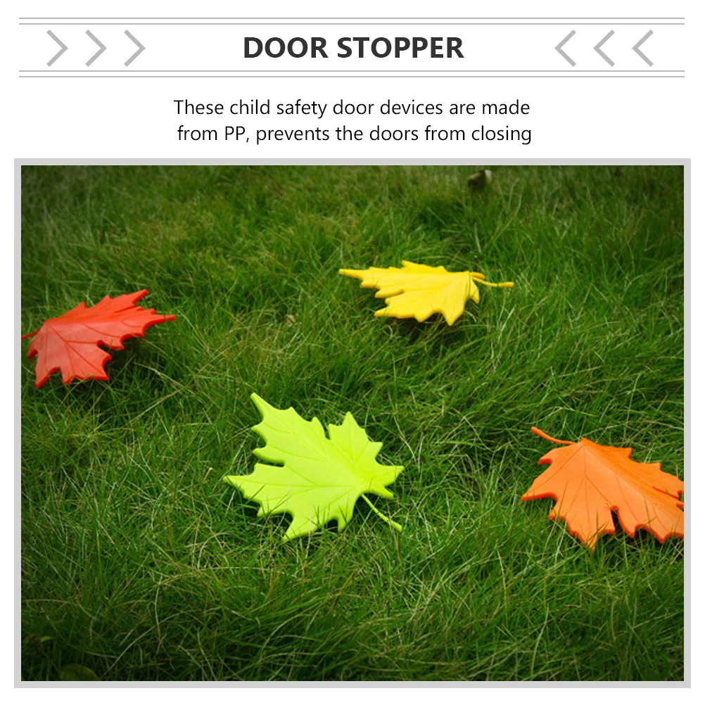 

4pcs Anti-Pinch Stopper Pp Material Door Wedge Stopper For Floor Leaf Shape Finger Protector Safety Door Wedge For Baby Home