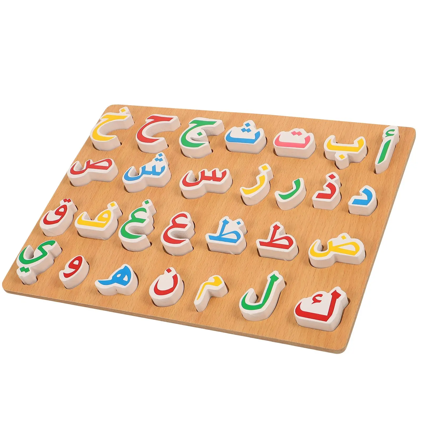 

1 Set Wooden Montessori Toys Arabic Alphabet Puzzle Childrens Preschool Education Arabic Learning Hand Grip Puzzle Game Kids Toy