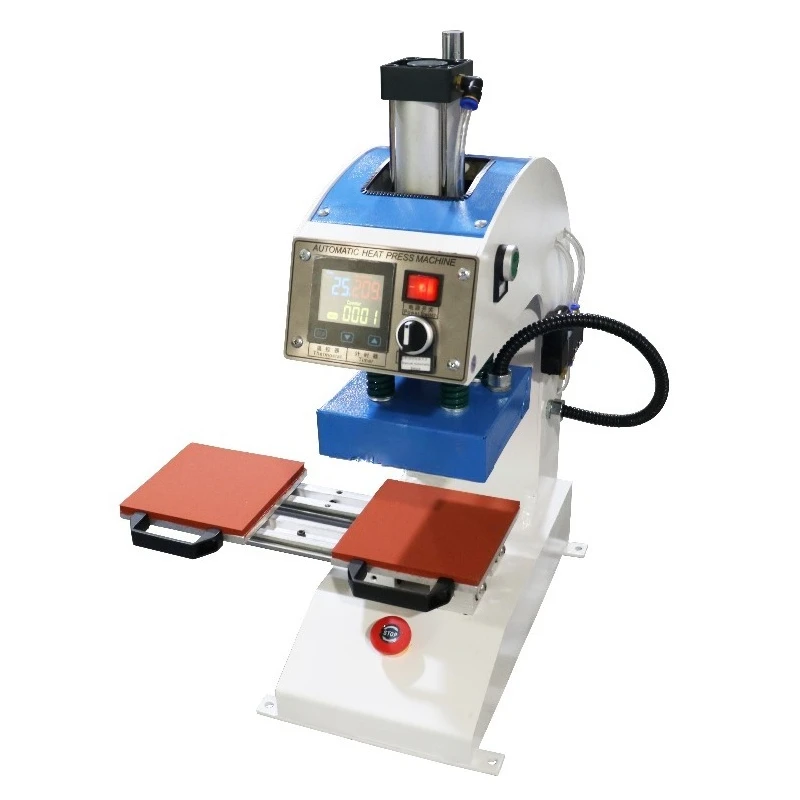 Hot Selling Dual Station Pneumatic Label Heat Press Machine Automatic High Pressure Transfer Press for Garment Label Production