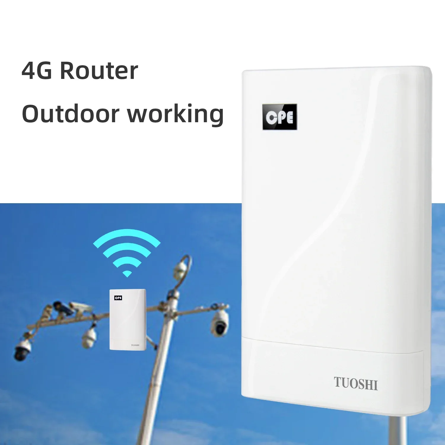 TUOSHI LT18 Rrouter 4G Outdoors CPE Receiving stronger Signal Network Bridge Directional Panel Antenna LTE CPE for Camera House