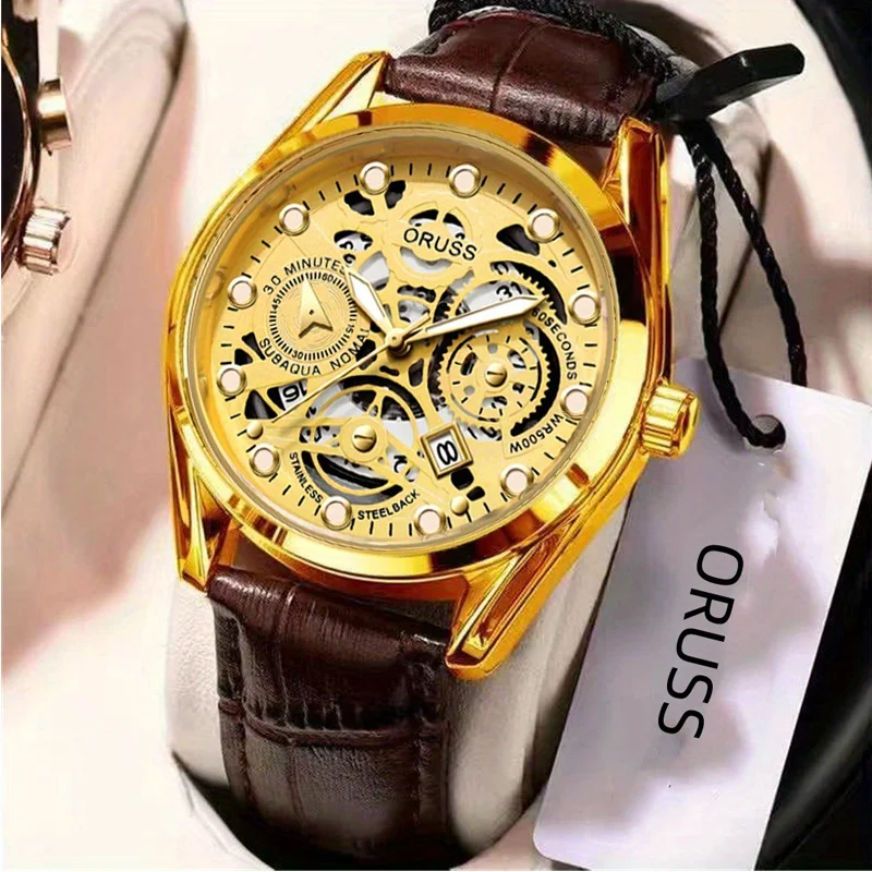 남성용 고급 가죽 벨트 시계, 모든 내구성, 패션, 개성, 비즈니스 등급, 학생 시계