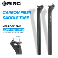 RIRO Full Carbon Fiber Seat Tube Ultralight Mountain Road Bicycle 20MM Rear Offset Seatpost 27 2 30 8 31 6MM Bicycle Saddle Tube