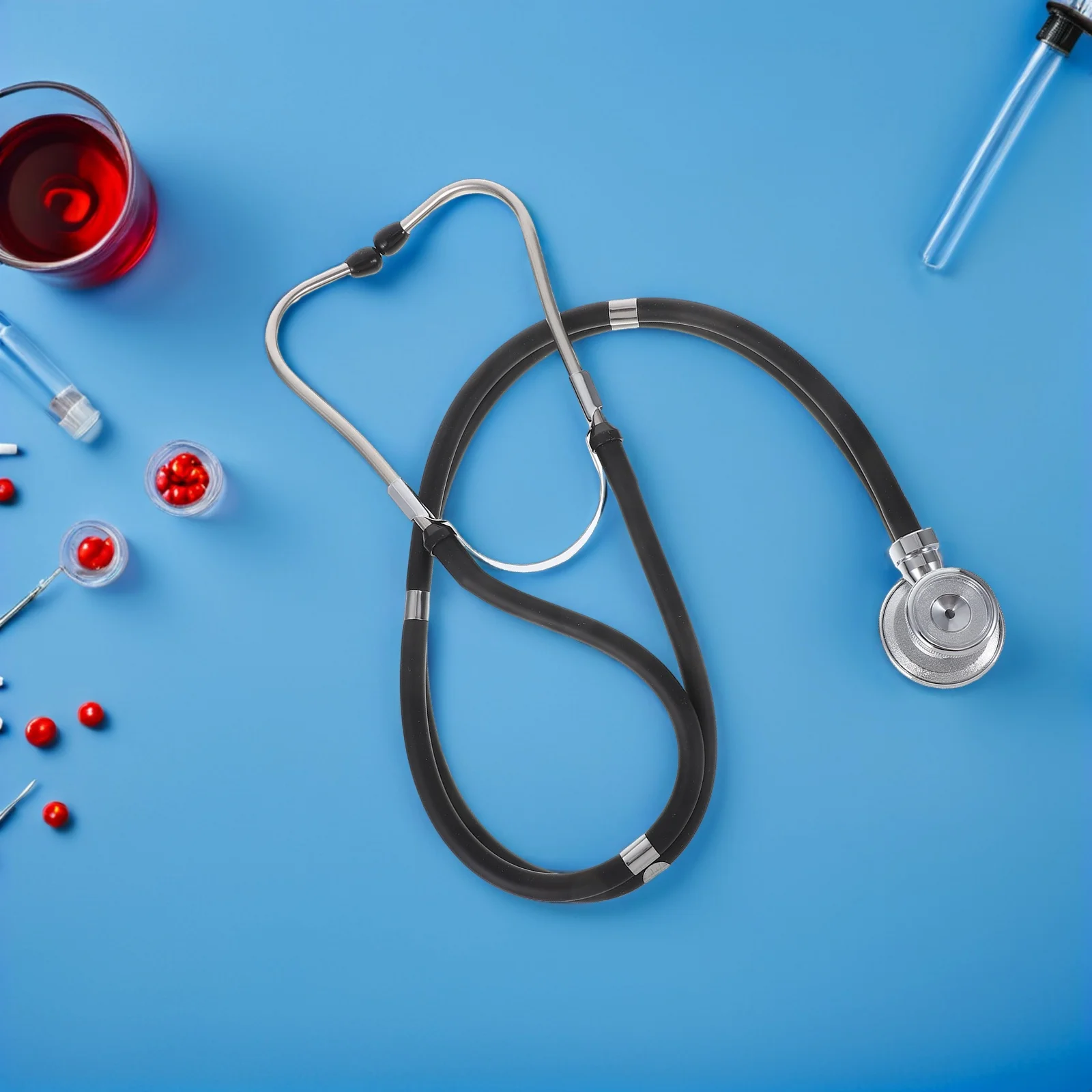 

Больничный стетоскоп с двойной головкой, усиленный звук, кардиологический стетоскоп для медицинского обучения, медсестер, врачей, медицинского языка