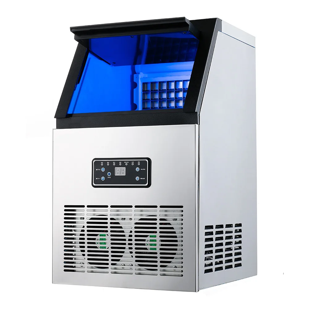 50KG Commerical Ice Maker Machine Intelligent Ice Cube Machine Automatic Ice Maker Home Appliance Square Ice generator