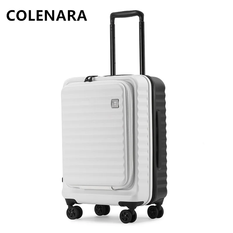 COLENARA-maleta de cabina con Apertura frontal para ordenador portátil, Maleta de equipaje Unisex con contraseña de 20 pulgadas, 24 \