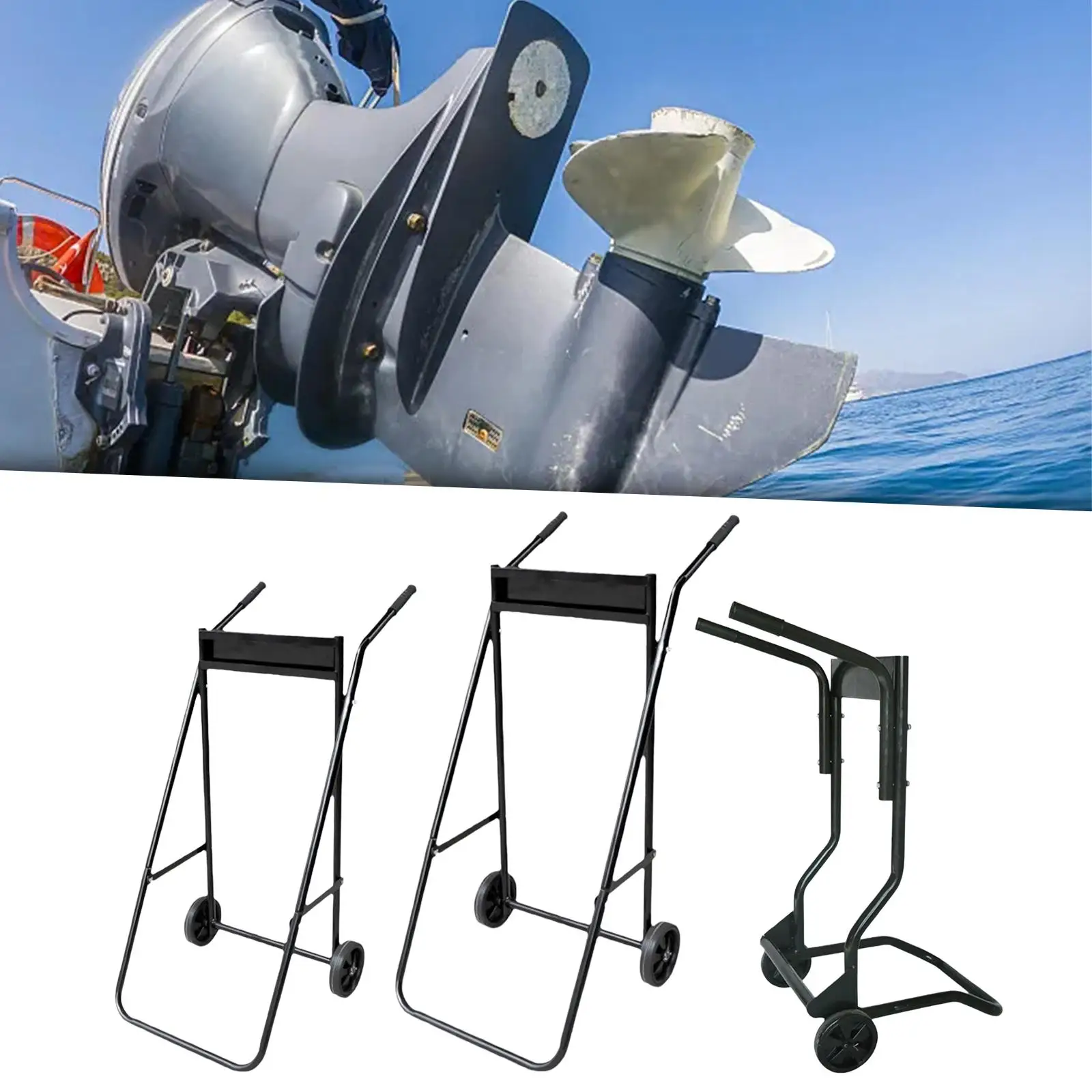 Outboard Boat Motor Stand Support Repair Multifunctional Transport Easy to Use with Wheels Outboard Engine Carrier Stand