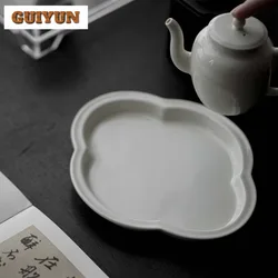 Japanese Grass Wood Ash Pot Bearing Holder Handmade Flower Petals Dry Brew Table Tea Tray Fruit Plate Puer Tea Items Decoration