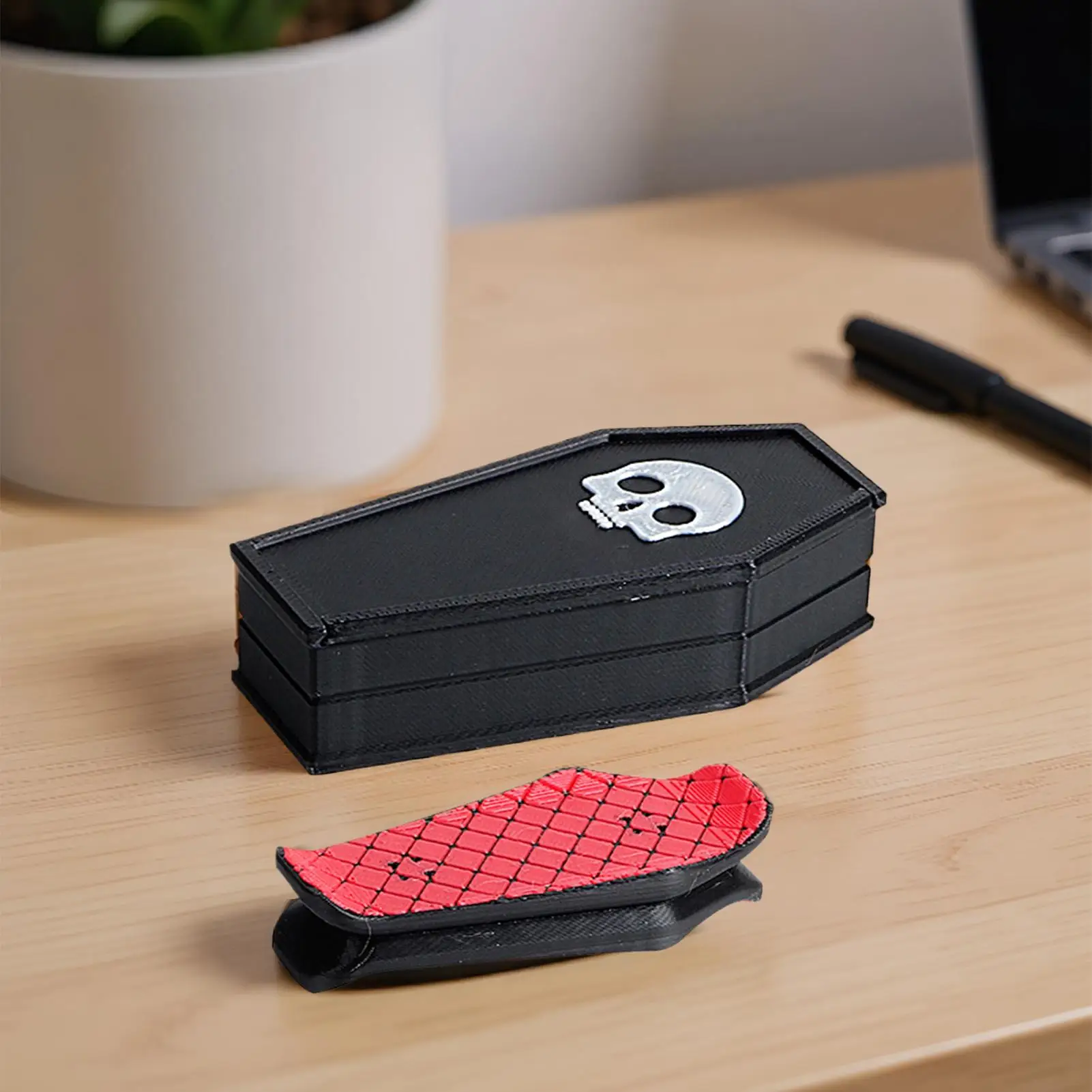 Mini Fingerboard 3D Printed Pocket-Sized Fingertips Surfboard Magnetic Mini Fingerboard for Men Women Boys Girls Youth Teens