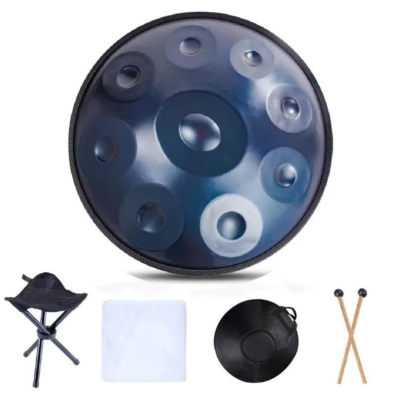 Handpan 18 Inch 9 Notes G Minor 440 HZ Handpan Glucophone Steel Tongue Drum Music Drum Beginner Percussion Instrument