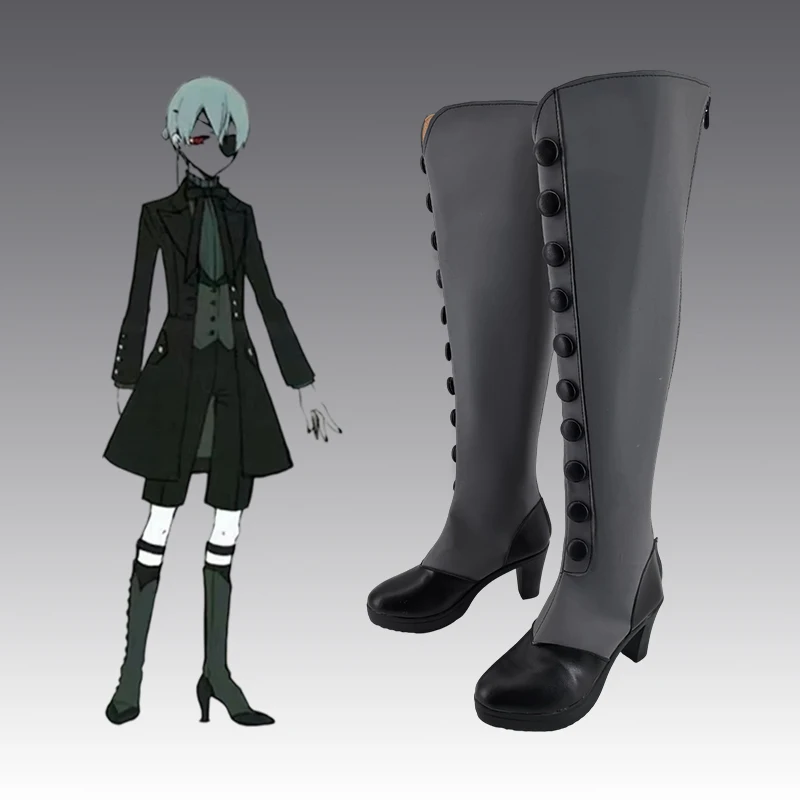 Black Butler Ciel Phantomhive Cosplay Boots Shoes Japanese Anime Carnival Party Devil Uniform Shoes