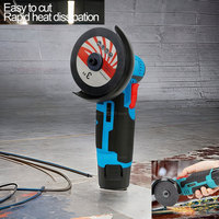 12V Cordless Angle Grinder Brush Cutter Portable Polishing Cutting Tool DIY Home Use Small Power Tool with Saw Blade
