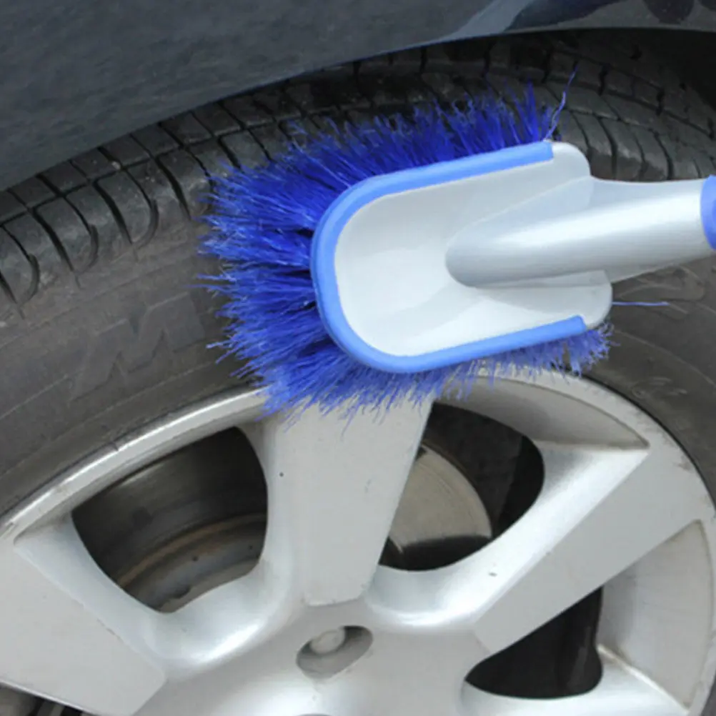 1Pcs Extra Large Tire Brush with Sturdy Bristles Comfort Grip Handle for Effective Wheel Rim Gap and Tyre Surface Cleaning