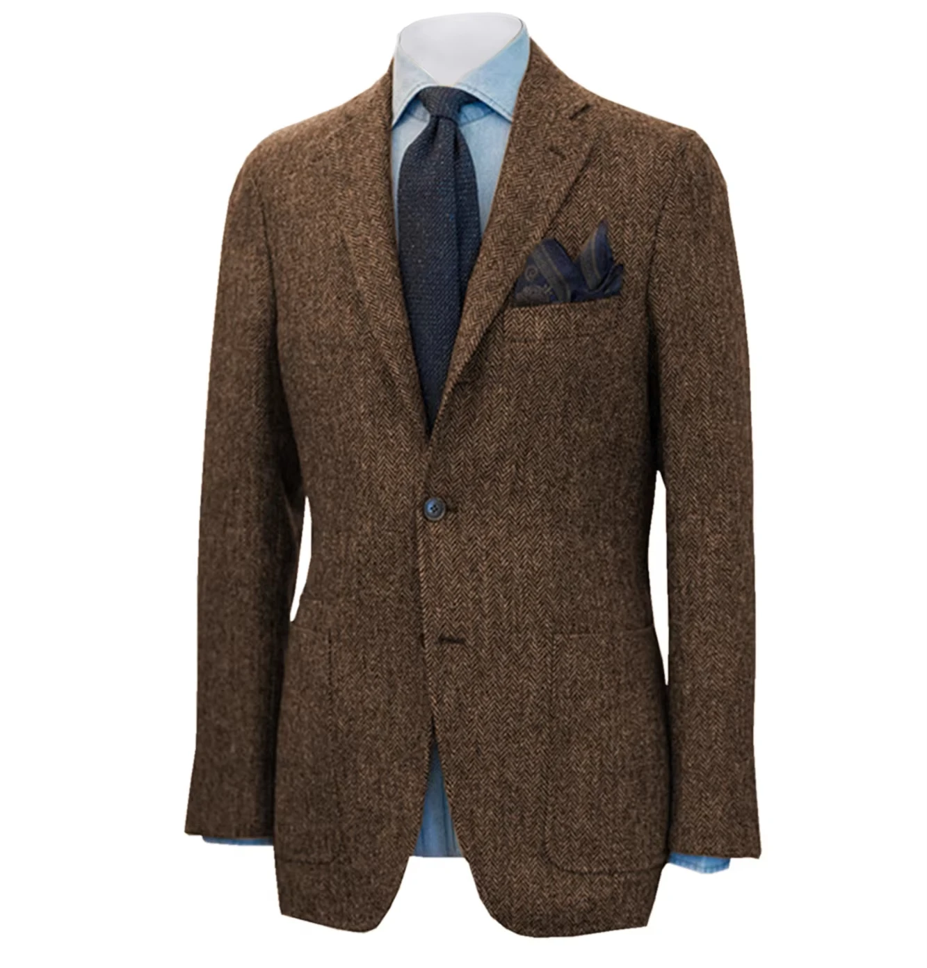 Mens tweed herringbone slim fit blazers for business or wedding