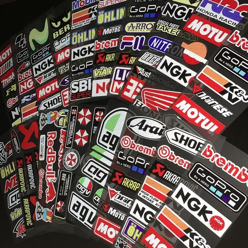 Hot Motorcycle Waterproof Reflective Stickers Car Electric Vehicle Helmet Stickers Personalized Modification Scratch Masking