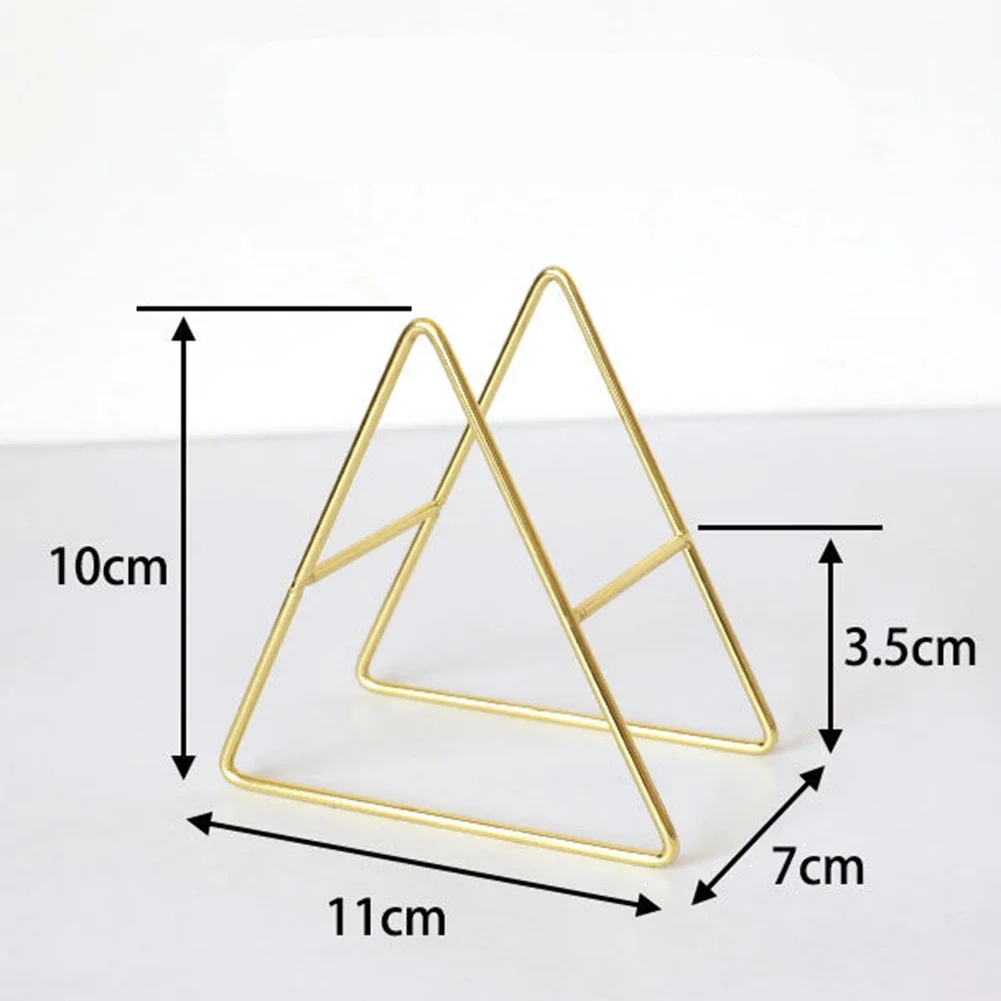 Brand New Coaster Holder Kitchen Holders Coaster Holder Gold Iron Space-saving Stand Rack Dish Triangle Coasters