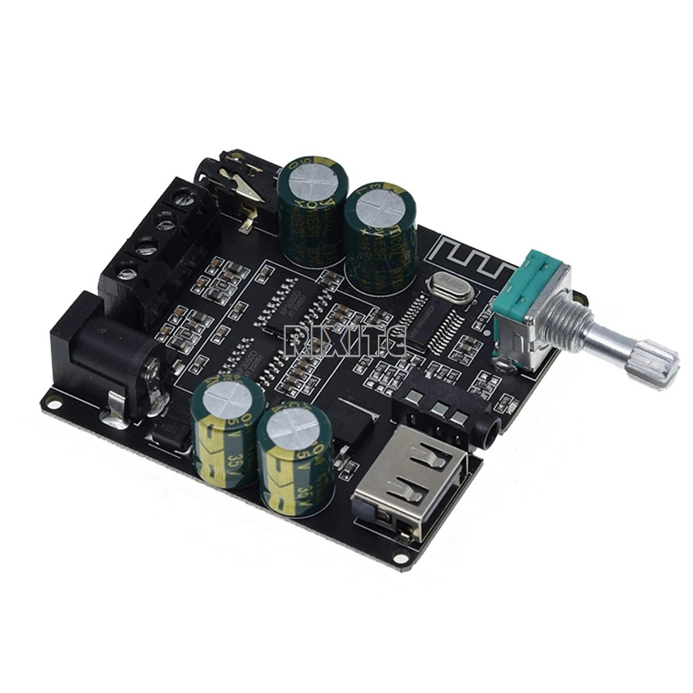 Bluetooth 5.0 디지털 오디오 전력 증폭기 모듈 100W + 100W 듀얼 채널 무선 HIFI 스테레오 사운드 증폭기 보드 Aux Amp